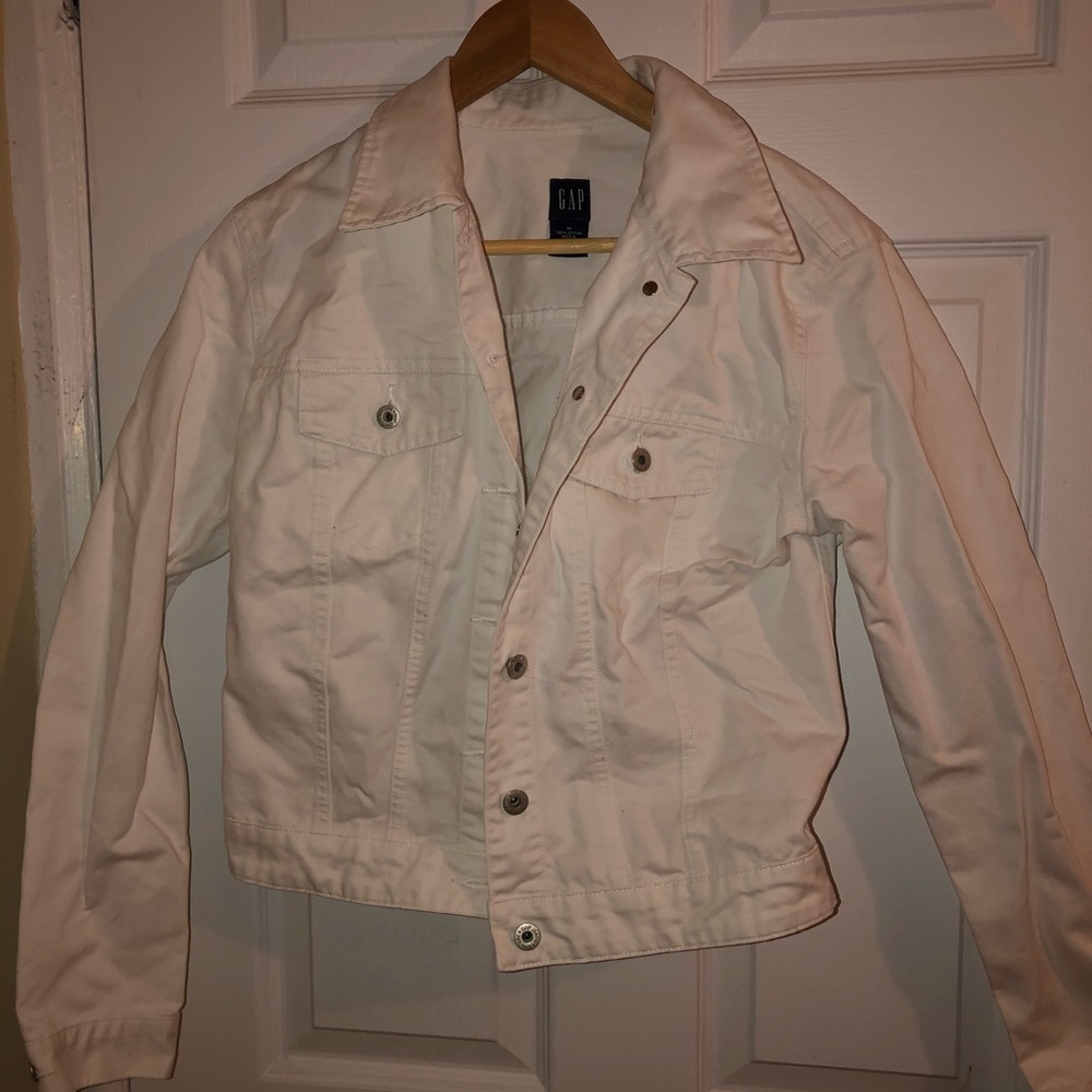 white jean jacket
